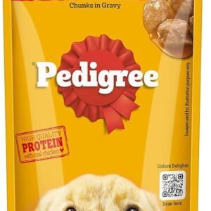 Pedigree Adult Wet Dog Food, Chicken & Liver Chunks in Gravy (130 g)